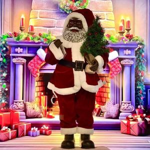 34" African American Red Santa Claus Signature Collection X-mas Christmas Tree